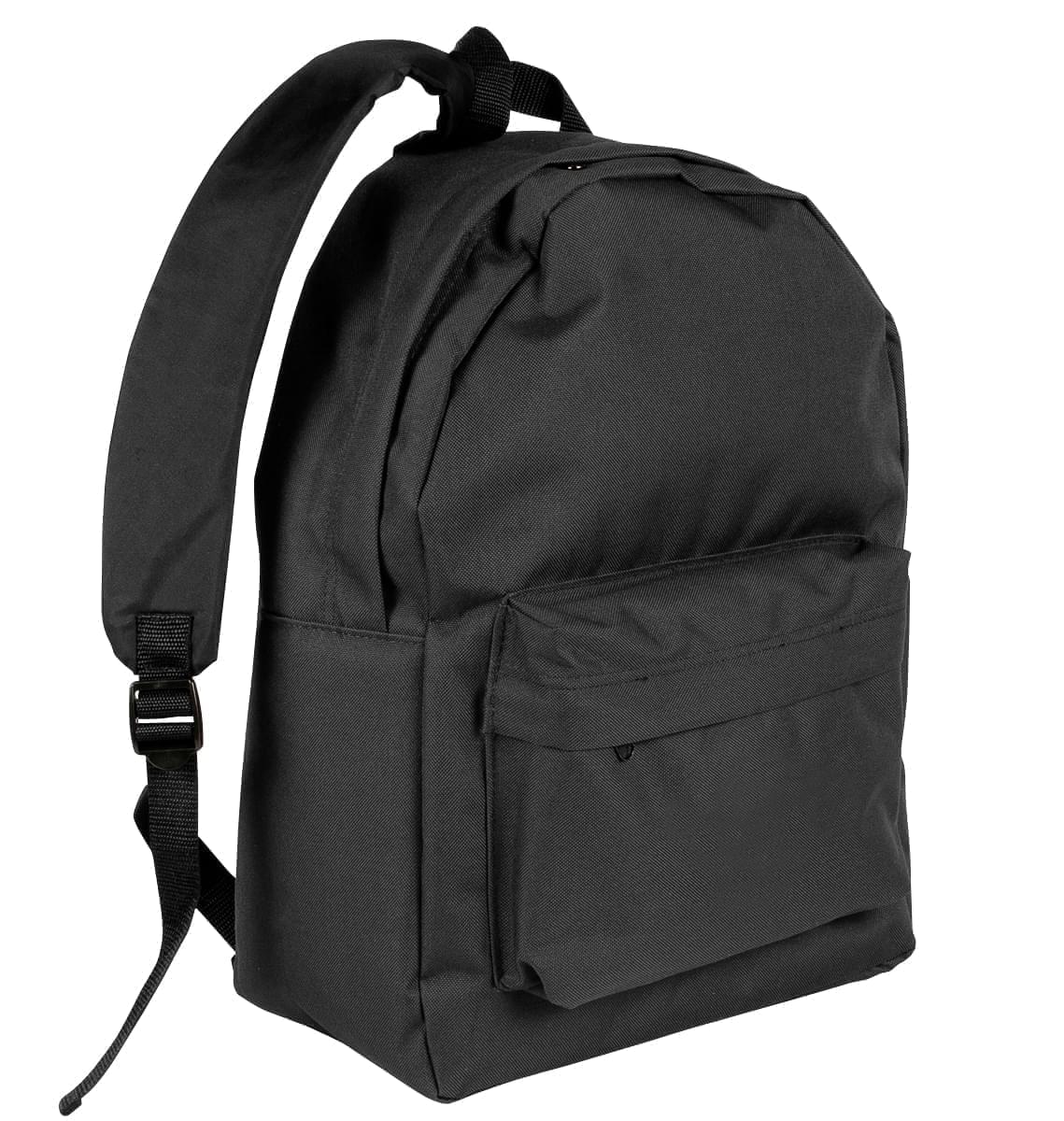 Nylon Poly Backpack Knapsack-Black/Black-USA Made by Unionwear