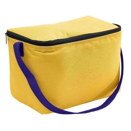 USA Made Nylon Poly 6 Pack Coolers, Gold-Purple, 100960-A41