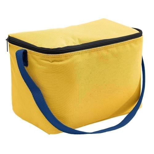 USA Made Nylon Poly 6 Pack Coolers, Gold-Navy, 100960-A4Z