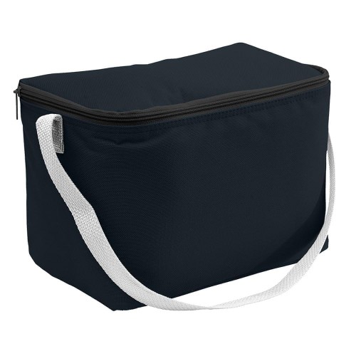 USA Made Nylon Poly 6 Pack Coolers, Black-White, 100960-AO4