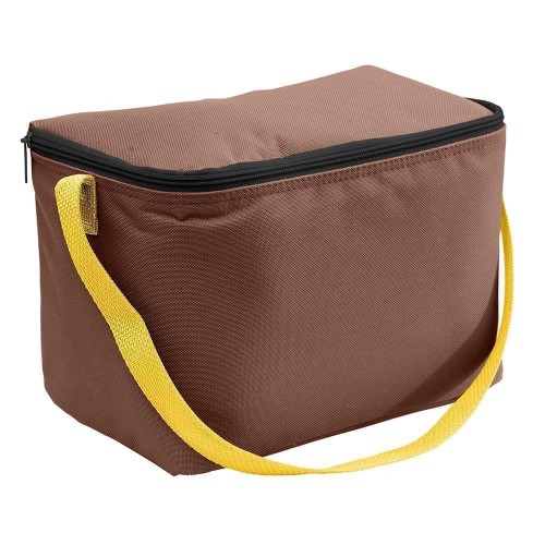 USA Made Nylon Poly 6 Pack Coolers, Brown-Gold, 100960-AP5