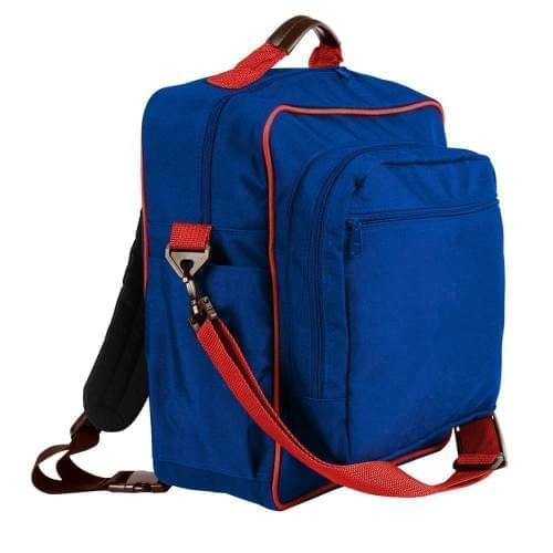 USA Made Poly Daypack Rucksacks, Royal Blue-Red, 1070-A02