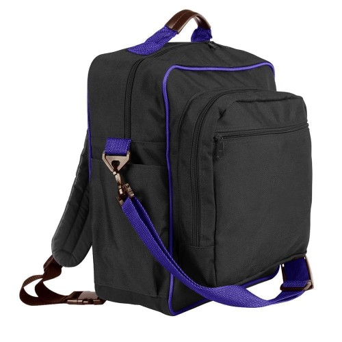 USA Made Poly Daypack Rucksacks, Black-Purple, 1070-AO1 USA Made Poly Daypack Rucksacks, Black-Purple, 1070-AO1