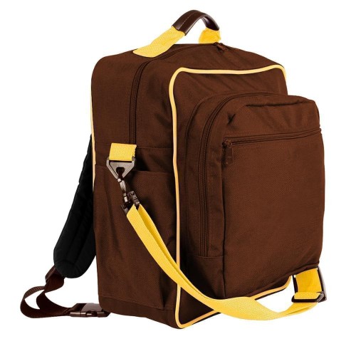USA Made Poly Daypack Rucksacks, Brown-Gold, 1070-AP5