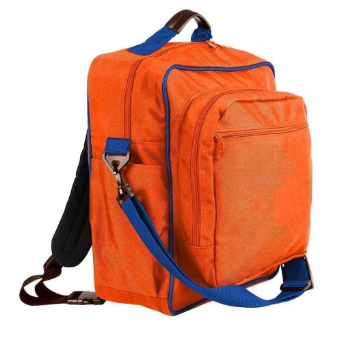 USA Made Poly Daypack Rucksacks, Orange-Royal Blue, 1070-AX3