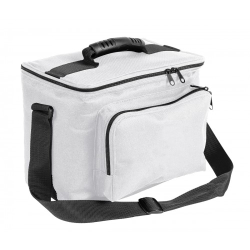 USA Made Nylon Poly Lunch Coolers, White-Black, 11001161-A3R