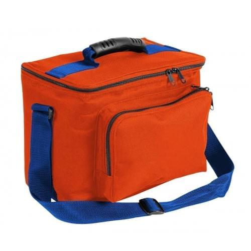 USA Made Nylon Poly Lunch Coolers, Orange-Royal Blue, 11001161-AX3