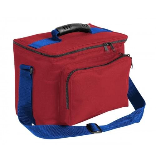 USA Made Nylon Poly Lunch Coolers, Red-Royal Blue, 11001161-AZ3