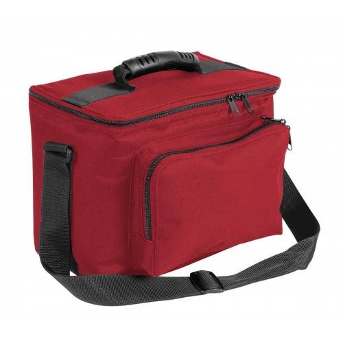 USA Made Nylon Poly Lunch Coolers, Red-Black, 11001161-AZR