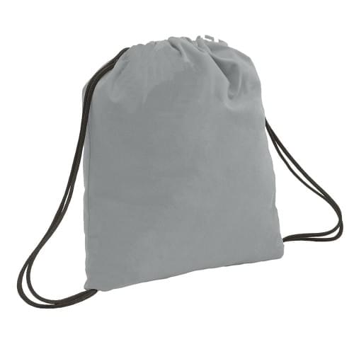 USA Made 200 D Nylon Drawstring Backpacks, Gray-Black, 2001744-T1R
