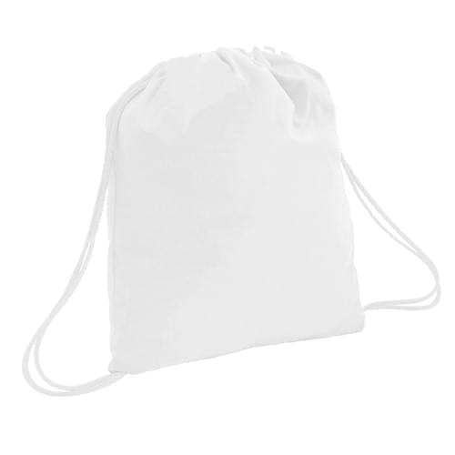 USA Made 200 D Nylon Drawstring Backpacks, White-White, 2001744-T34