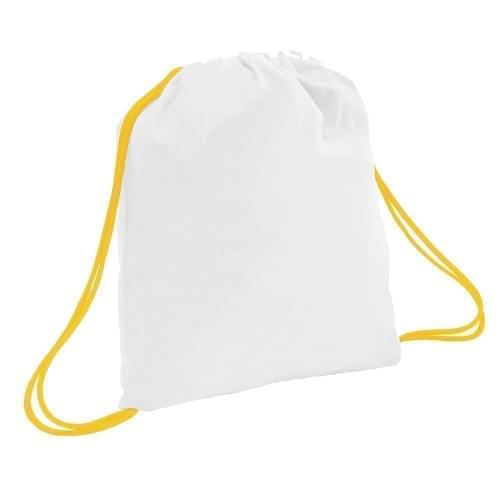 USA Made 200 D Nylon Drawstring Backpacks, White-Gold, 2001744-T35