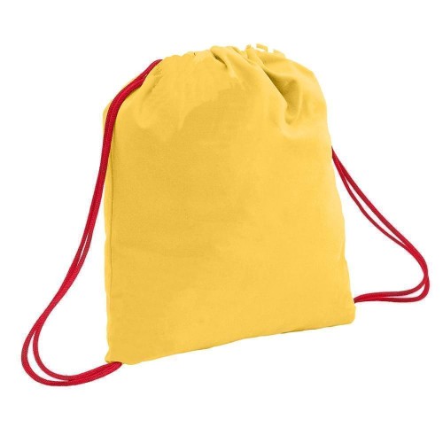 USA Made 200 D Nylon Drawstring Backpacks, Gold-Red, 2001744-T42
