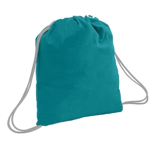 USA Made 200 D Nylon Drawstring Backpacks, Turquoise-Gray, 2001744-T9U