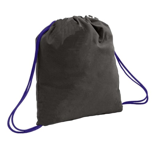 USA Made 200 D Nylon Drawstring Backpacks, Black-Purple, 2001744-TO1 USA Made 200 D Nylon Drawstring Backpacks, Black-Purple, 2001744-TO1