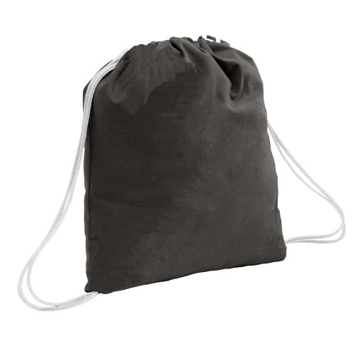 USA Made 200 D Nylon Drawstring Backpacks, Black-White, 2001744-TO4