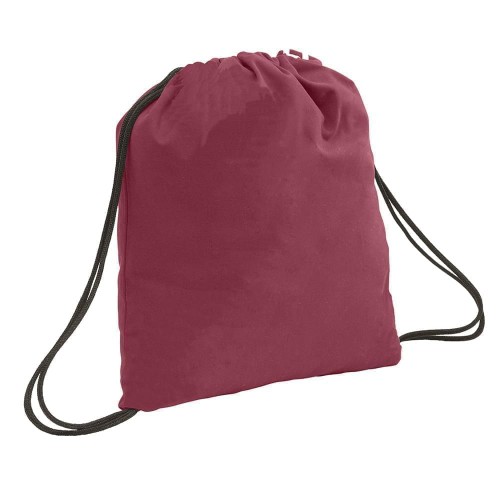 USA Made 200 D Nylon Drawstring Backpacks, Burgundy-Black, 2001744-TQR