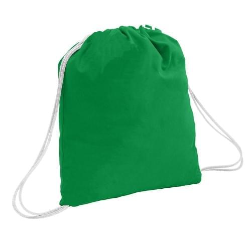 USA Made 200 D Nylon Drawstring Backpacks, Kelly-White, 2001744-TT4