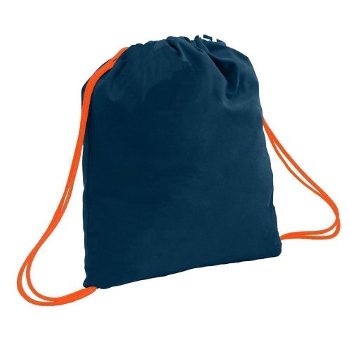USA Made 200 D Nylon Drawstring Backpacks, Navy-Orange, 2001744-TW0 USA Made 200 D Nylon Drawstring Backpacks, Navy-Orange, 2001744-TW0