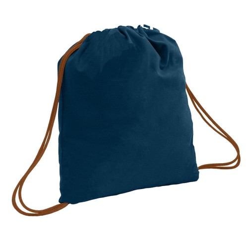 USA Made 200 D Nylon Drawstring Backpacks, Navy-Brown, 2001744-TWS