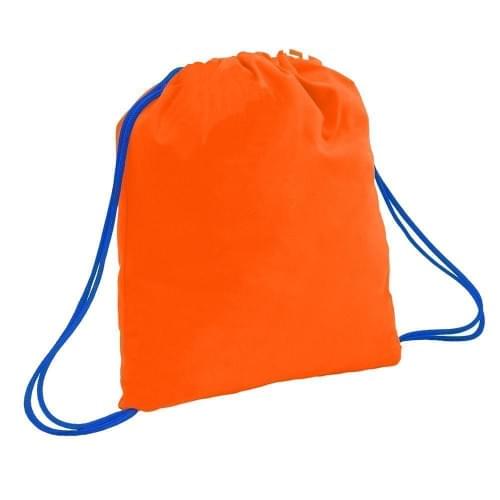 USA Made 200 D Nylon Drawstring Backpacks, Orange-Royal, 2001744-TX3