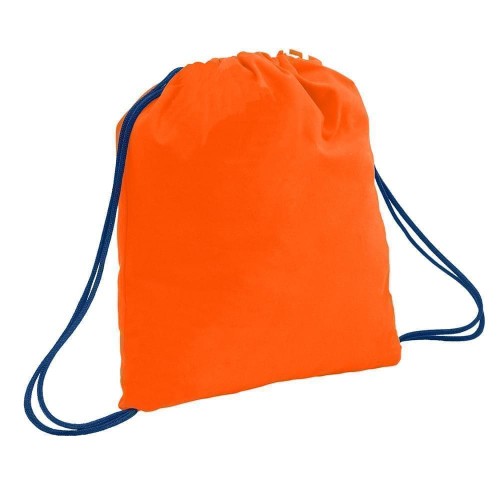 USA Made 200 D Nylon Drawstring Backpacks, Orange-Navy, 2001744-TXZ