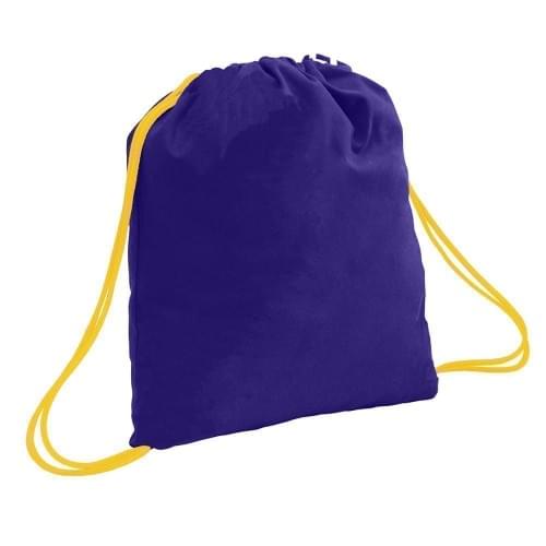 USA Made 200 D Nylon Drawstring Backpacks, Purple-Gold, 2001744-TY5
