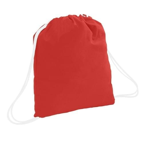 USA Made 200 D Nylon Drawstring Backpacks, Red-White, 2001744-TZ4