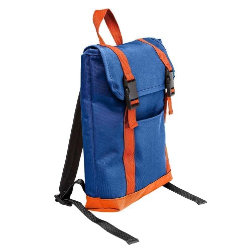 USA Made Poly Small T Bottom Backpacks, Royal-Orange, 2001921-A00