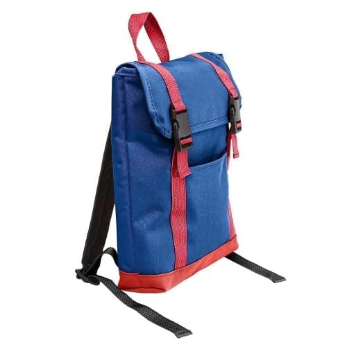 USA Made Poly Small T Bottom Backpacks, Royal-Red, 2001921-A02