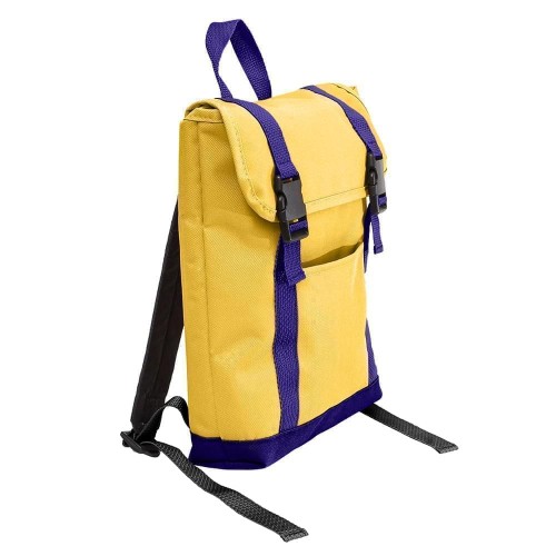 USA Made Poly Small T Bottom Backpacks, Gold-Purple, 2001921-A41