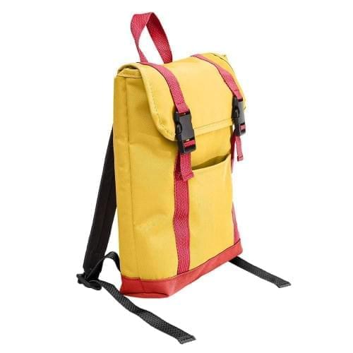 USA Made Poly Small T Bottom Backpacks, Gold-Red, 2001921-A42