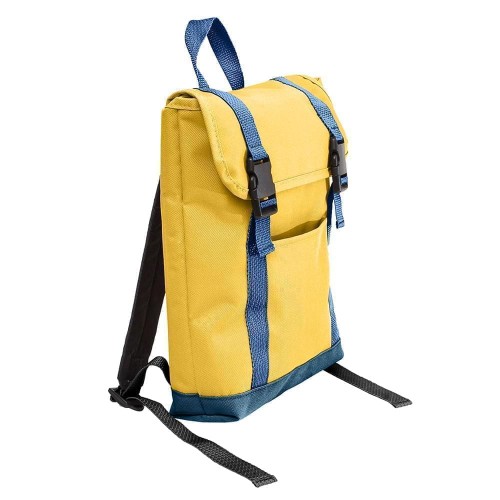 USA Made Poly Small T Bottom Backpacks, Gold-Navy, 2001921-A4Z