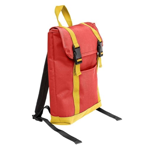 USA Made Canvas Small T Bottom Backpacks, Red-Gold, 2001921-AE5