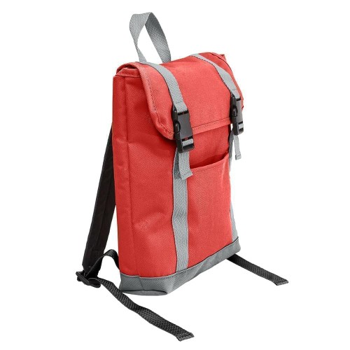 USA Made Canvas Small T Bottom Backpacks, Red-Gray, 2001921-AEU USA Made Canvas Small T Bottom Backpacks, Red-Gray, 2001921-AEU