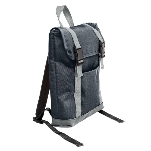 USA Made Canvas Small T Bottom Backpacks, Black-Gray, 2001921-AHU