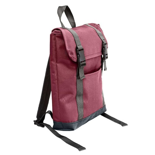 USA Made Poly Small T Bottom Backpacks, Burgundy-Black, 2001921-AQR