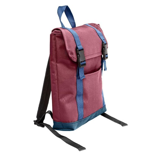 USA Made Poly Small T Bottom Backpacks, Burgundy-Navy, 2001921-AQZ