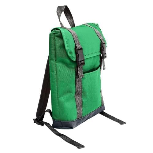 USA Made Poly Small T Bottom Backpacks, Kelly-Black, 2001921-ATR