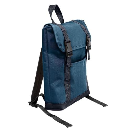 USA Made Poly Small T Bottom Backpacks, Navy-Graphite, 2001921-AWT