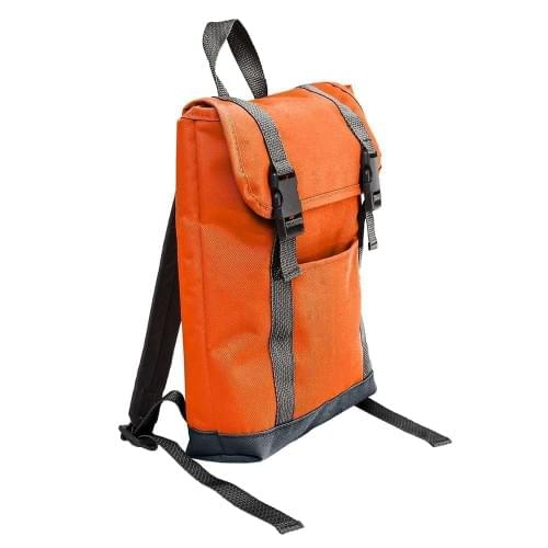 USA Made Poly Small T Bottom Backpacks, Orange-Black, 2001921-AXR