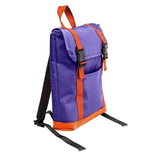 USA Made Poly Small T Bottom Backpacks, Purple-Orange, 2001921-AY0