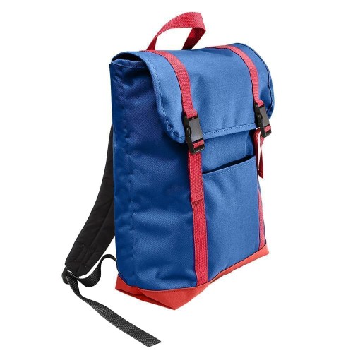 USA Made Poly Large T Bottom Backpacks, Royal-Red, 2001922-A02