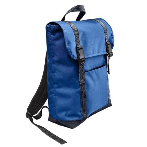 USA Made Poly Large T Bottom Backpacks, Royal-Graphite, 2001922-A0T
