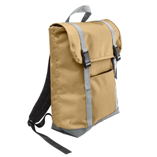 USA Made Poly Large T Bottom Backpacks, Khaki-Gray, 2001922-A2U USA Made Poly Large T Bottom Backpacks, Khaki-Gray, 2001922-A2U