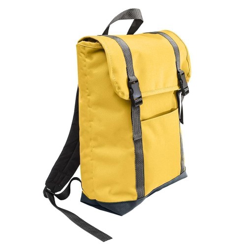 USA Made Poly Large T Bottom Backpacks, Gold-Black, 2001922-A4R USA Made Poly Large T Bottom Backpacks, Gold-Black, 2001922-A4R