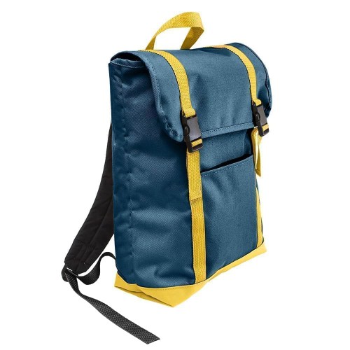 USA Made Canvas Large T Bottom Backpacks, Navy-Gold, 2001922-AC5 USA Made Canvas Large T Bottom Backpacks, Navy-Gold, 2001922-AC5