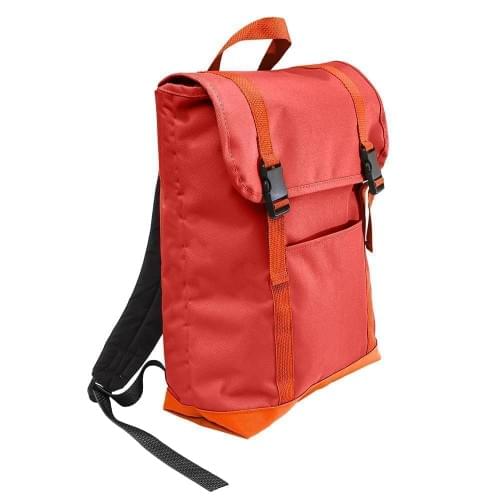 USA Made Canvas Large T Bottom Backpacks, Red-Orange, 2001922-AE0