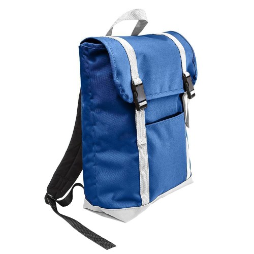 USA Made Canvas Large T Bottom Backpacks, Royal-White, 2001922-AF4