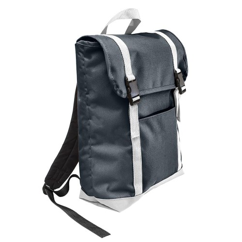 USA Made Canvas Large T Bottom Backpacks, Black-White, 2001922-AH4